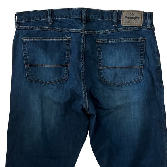 Wrangler Authentics Men’s Jeans 38x30 Dark Wash Straight Leg Denim Pants Dadcore - Picture 3 of 5